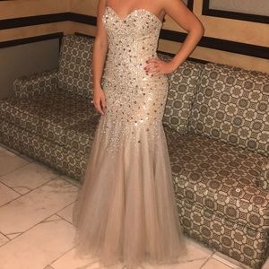 Glamour by Terani Cotoure beaded strapless gown